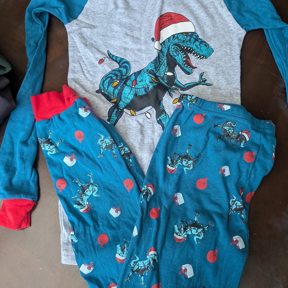Dinosaur Christmas Kids Pajama Set